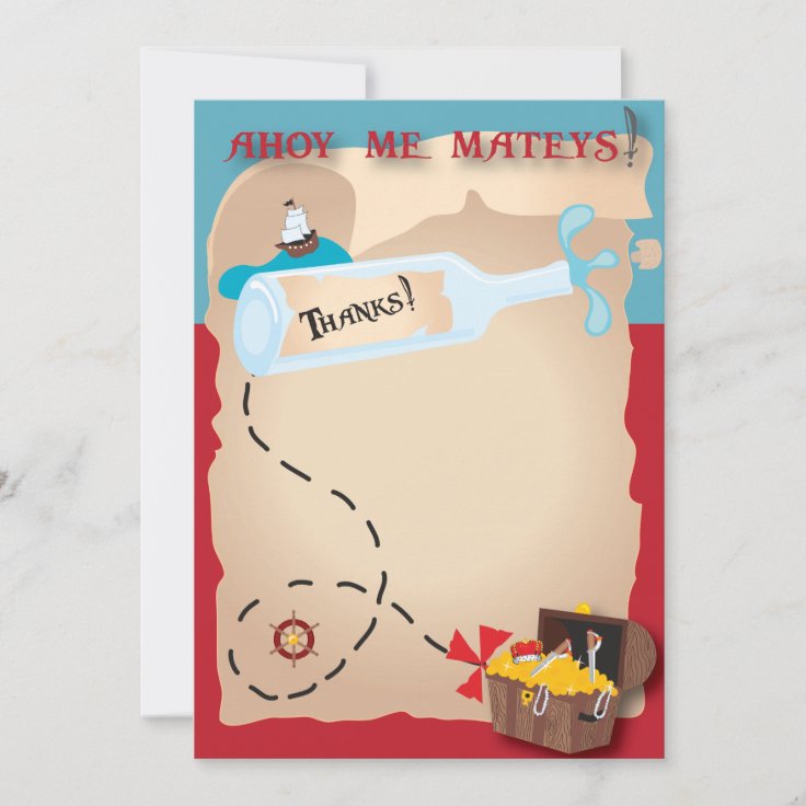 Pirate Thank You Card | Zazzle