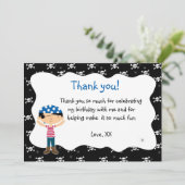 Pirate Thank You Card Birthday Baby Shower (Standing Front)