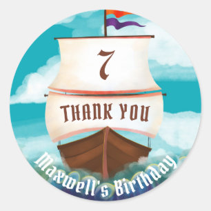 Pirate Thank You Classic Round Sticker
