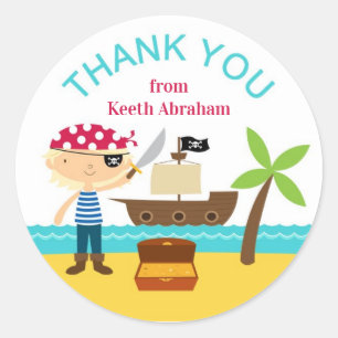 Pirate Thank You Stickers