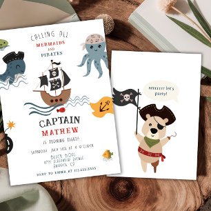 Pirate Theme Any Age Birthday Party Invitation