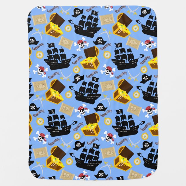 Pirate Theme Baby Blanket (Front)