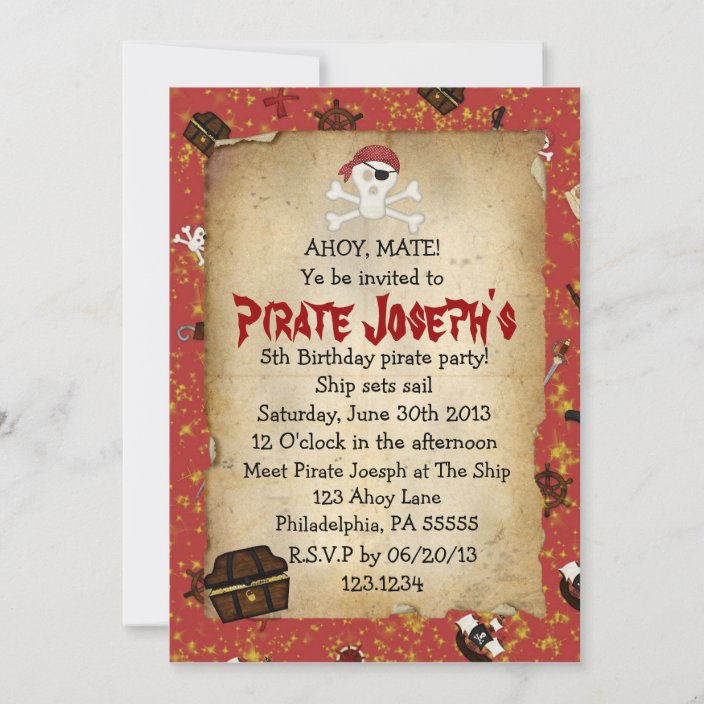 Pirate Theme Birthday Invitation | Zazzle.com