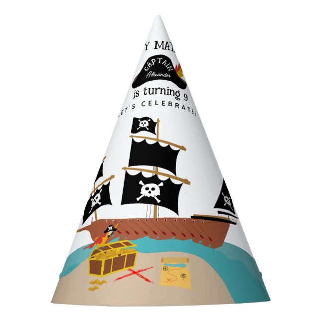 Pirate Theme Birthday Party  Hat (Front)