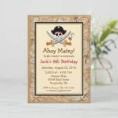 Pirate Theme Birthday Party Invitation (Standing Front)