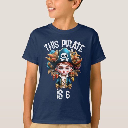 Pirate theme boy birthday party captain DIY age T_Shirt
