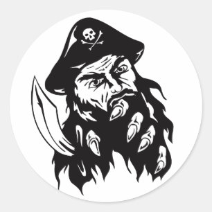 Pirate Theme Party Accessories Bearded Pirate Classic Round Sticker