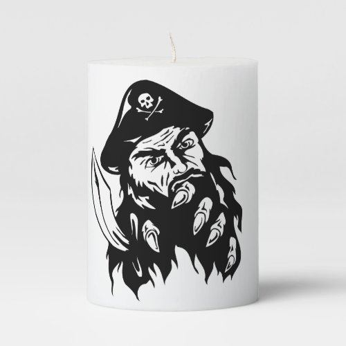 Pirate Theme Party Accessories Bearded Pirate Pillar Candle