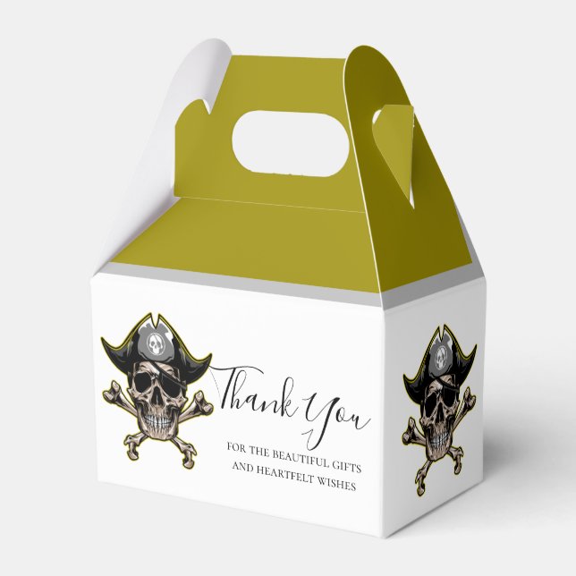 Pirate theme party adult Cross Bones Favor Box (Front Side)