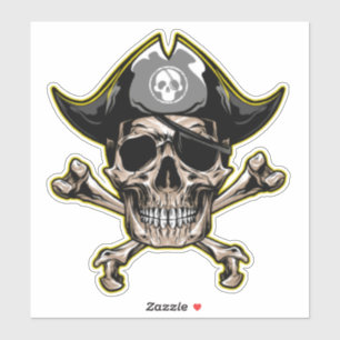 pirate theme party adult Cross Bones Sticker