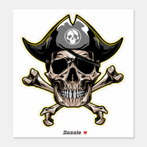 pirate theme party adult Cross Bones Sticker