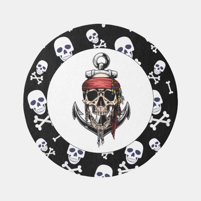 Pirate theme party adult nautical outdoor rug (Front)