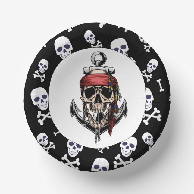 Pirate theme party adult NAUTICAL Paper Bowls (Front)