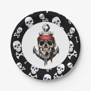 Pirate theme party adult nautical paper plates