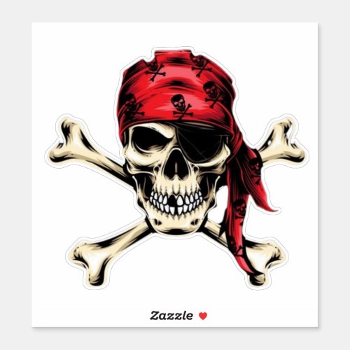 Pirate theme Party Adult Salty Pirate Skull Sticker