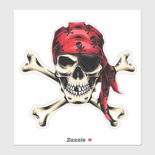Pirate theme Party Adult Salty Pirate Skull Sticker (Sheet)