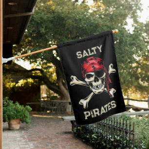 Pirate theme Party Adult Salty Pirates Skull House Flag