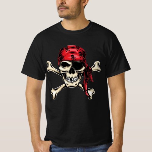 Pirate theme Party Adult Salty Pirates Skull T_Shirt