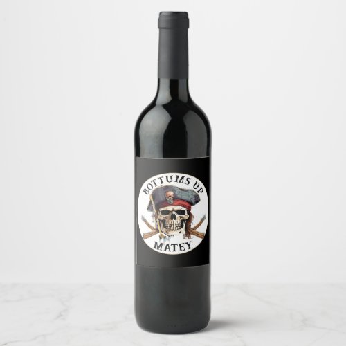 Pirate theme Party Adult Ship Captain Skull 8 Wine Label