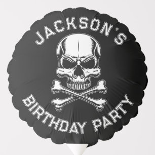 Pirate theme Party Adult SHIP Skull. BLACK Balloon