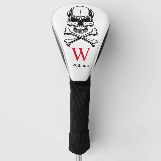 Pirate theme Party Adult Ships Skull Monogram   Golf Head Cover (Front)