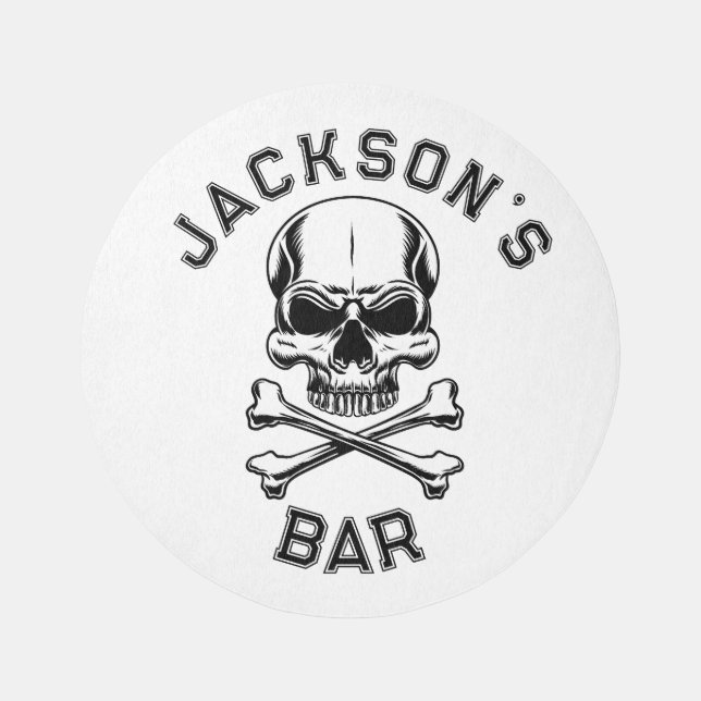 Pirate theme Party Adult Ships Skull. White Outdoor Rug (Front)