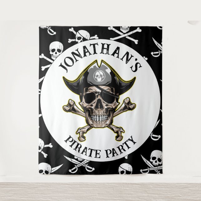 Pirate theme Party Adult Skull.Bones Backdrop (Front)