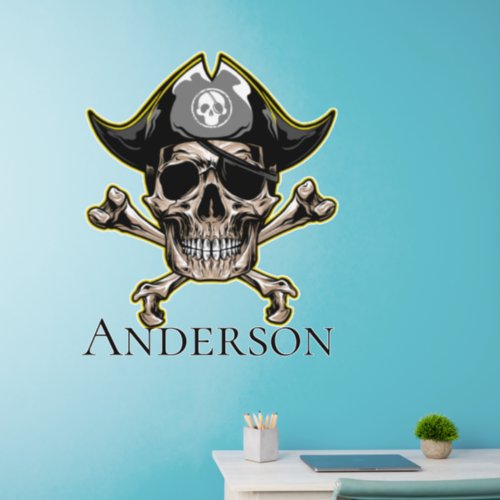 pirate theme party adult Skull Captain Cross Bones Wall Decal