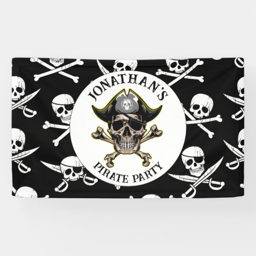 Pirate theme Party Adult SkullCross Bones Banner