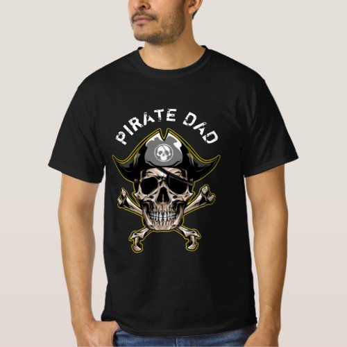 Pirate theme Party Adult SKULL DAD T_Shirt