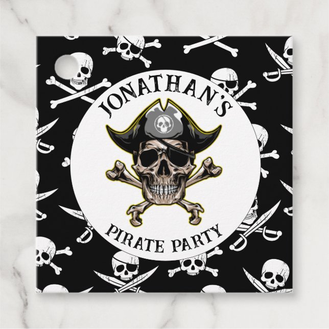 Pirate theme Party Adult Skull Gift Tag (Front)