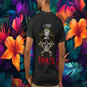 Pirate theme Party Adult  Skull LAND T-Shirt