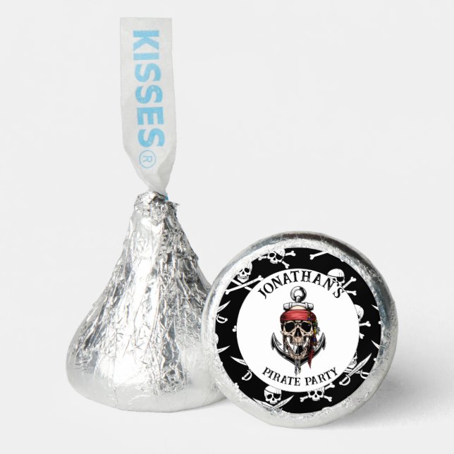 Pirate theme Party Adult Skull. Nautical Hershey®'s Kisses® (Front)