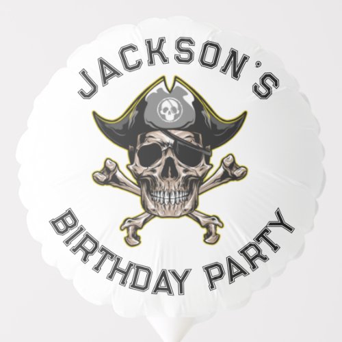 Pirate theme Party Adult Skull White Balloon
