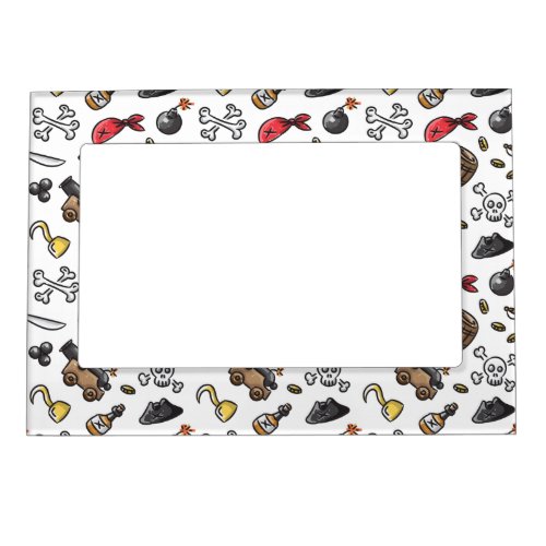 Pirate theme pattern magnetic frame