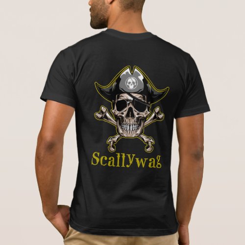 Pirate theme  SKULL Crossbones Scallywag  T_Shirt 