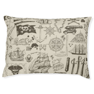 Pirate theme: vintage nautical pattern. pet bed
