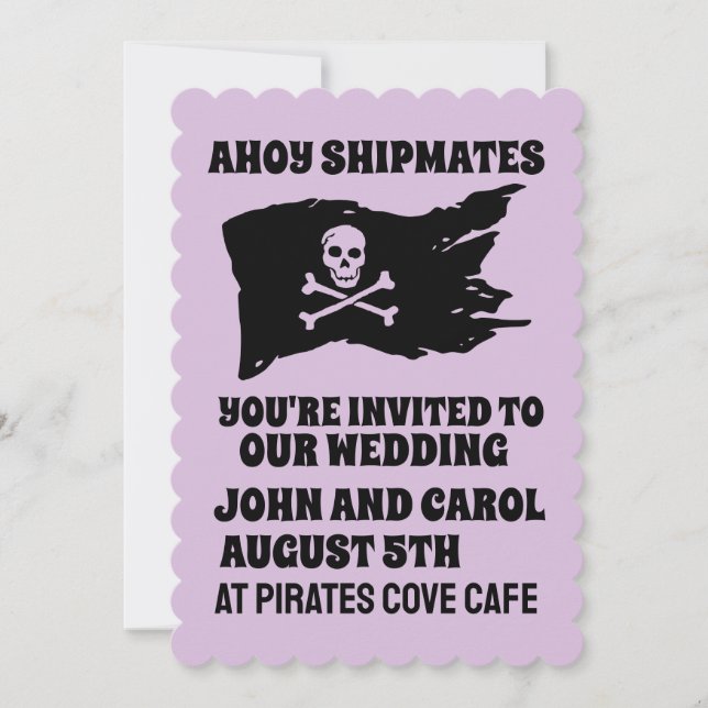 PIRATE THEME WEDDING custom Invitations (Front)
