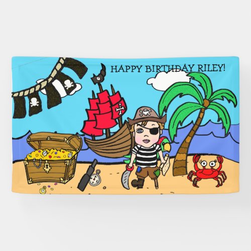 Pirate Themed Birthday Banner