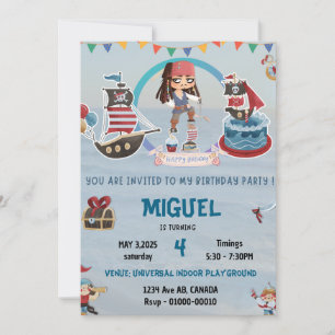 PIRATE THEMED BIRTHDAY EINVITE INVITATION