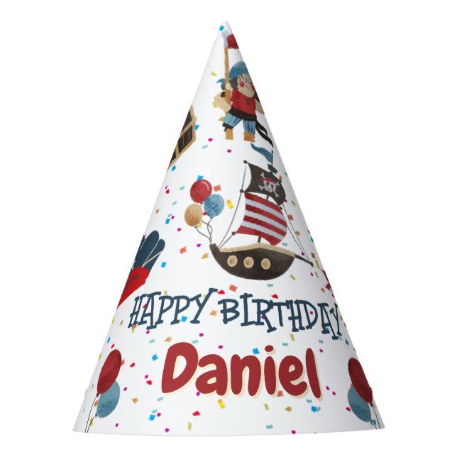 Pirate-Themed Birthday Hat (Front)
