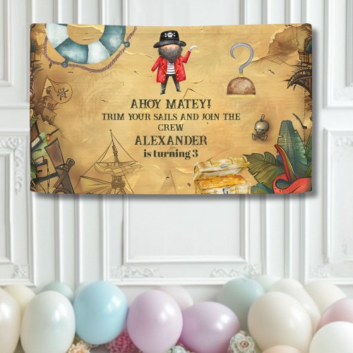 Pirate Themed Birthday Party Banner