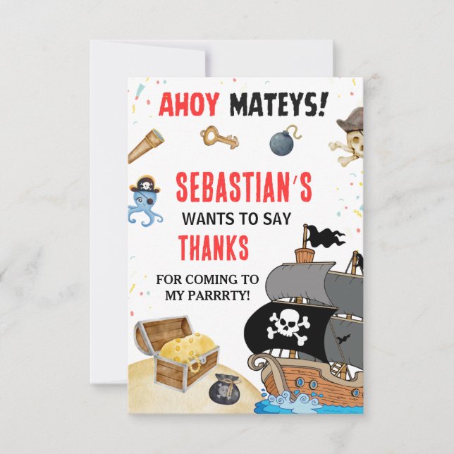 Pirate Themed Birthday Party Invitation (Front)
