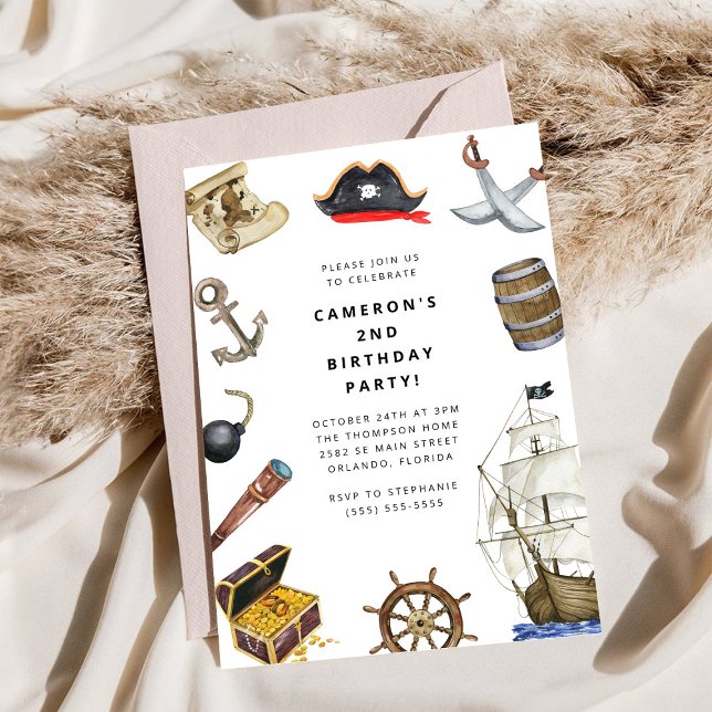 Pirate Themed Birthday Party Invitation (Creator Uploaded)