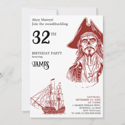 Pirate_Themed Birthday Party Invitation