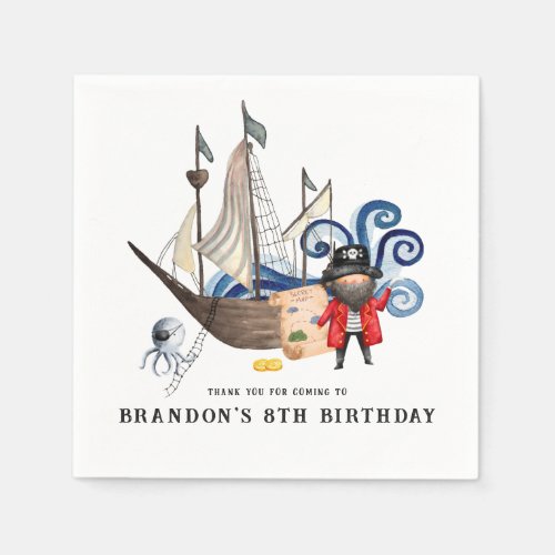 Pirate Themed Birthday Party  Napkins
