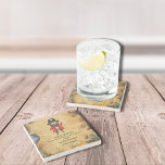 Pirate Themed Birthday Party Stone Coaster<br><div class="desc">Ahoy, mateys! Protect yer treasure tables with our Pirate Themed Birthday Party Stone Coasters! These rugged coasters be the perfect addition to yer pirate-themed celebration, with their bold design featuring skull and crossbones, treasure chests, and a weathered parchment background. Made from durable stone, they'll keep yer tables safe from spills...</div>