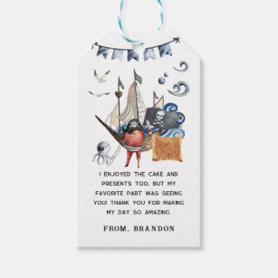 Pirate Themed Birthday Party Thank You Favor Gift Tags