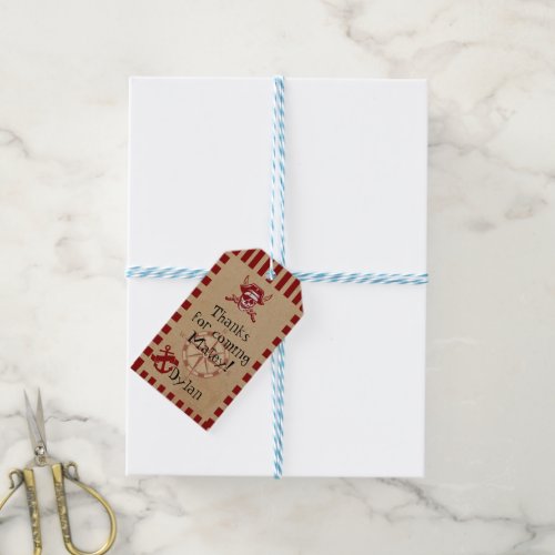 Pirate Themed Birthday Thank You Gift Tag
