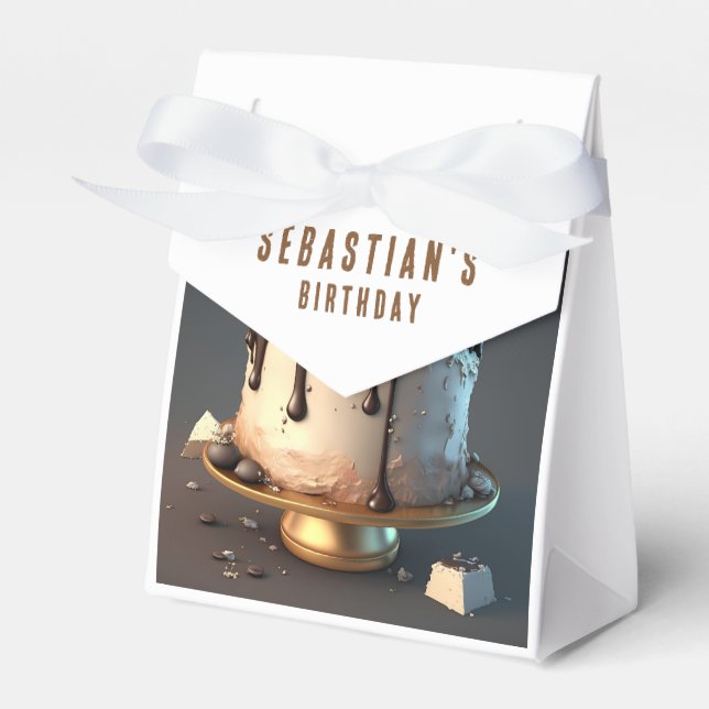 Pirate themed Cake Birthday Favor Boxes (Front Side)